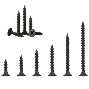 مجموعة متنوعة من مسامير الخشب اللولبية للجدران الجافة، رأس مسطح من فيليبس، لمسة نهائية من أكسيد أسود لخشب الحوائط الجافة (#6) M3.5x16/20/25/30/35/40/50، 400 قطعة/7 مقاسات in Kuwait