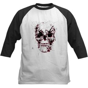 CafePress Cool Abstract Skull Black Spider W Baseball Jersey Kids Cotton Baseball Jersey, 3/4 Raglan Sleeve Shirt in Saudi Arabia