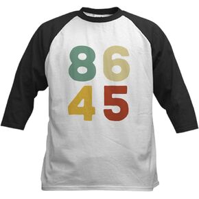Cafepress 86 45 anti trump Empeach Dump Dona Baseball Jersey Kids Cotton Baseball Jersey ، 3/4 Raglan Sleeve Shirt in Kuwait