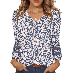 قمصان Rapbin Womens Long Sleeve V Tunic Tups Tops Business Disual Dary Dary in Saudi Arabia