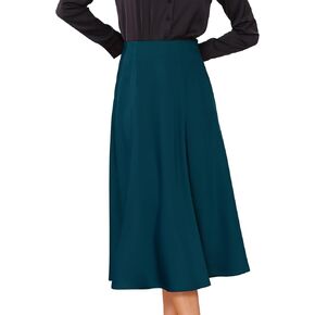 Allegra K Satin Midi Skirt for Women's High Waist A-Line Elasticized Waistband Flared Dressy Casual Skirts in Saudi Arabia