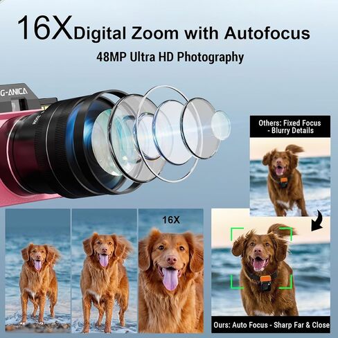 كاميرات رقمية للتصوير الفوتوغرافي، وكاميرا فيديو لمدونات الفيديو، وكاميرا مدونات فيديو لليوتيوب، وكاميرا صغيرة مزودة ببطاقة TF سعة 32 جيجابايت. عدسة واسعة الزاوية وماكرو (يمكن تحريف 13 ميجابكسل إلى 48 ميجابكسل) in Kuwait