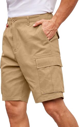 COOFANDY Men's Cargo Shorts Casual Loose Fit Outdoor Work Hiking Fishing Golf Shorts with Pockets Khaki in Saudi Arabia
