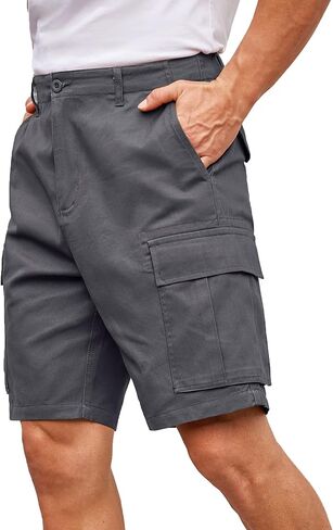 COOFANDY Men's Cargo Shorts Casual Loose Fit Outdoor Work Hiking Fishing Golf Shorts with Pockets Khaki in Saudi Arabia