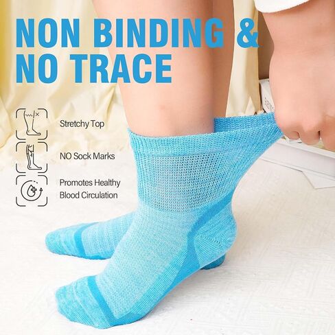 CaiDieNu Bamboo Viscose Diabetic Socks: Non Binding Wide Hospital Ankle Socks for Women Men Elderly Pregnant Edema 5 Pairs in Saudi Arabia