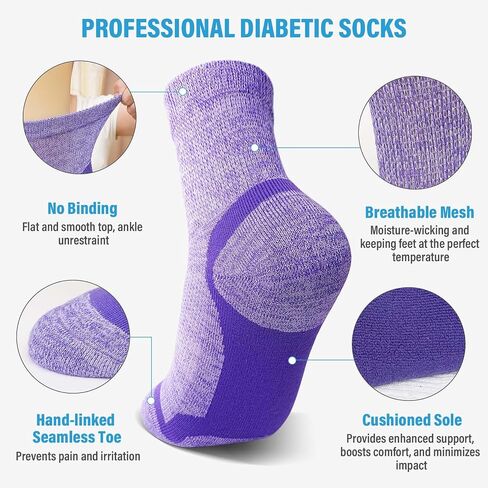 CaiDieNu Bamboo Viscose Diabetic Socks: Non Binding Wide Hospital Ankle Socks for Women Men Elderly Pregnant Edema 5 Pairs in Saudi Arabia