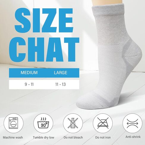 CaiDieNu Bamboo Viscose Diabetic Socks: Non Binding Wide Hospital Ankle Socks for Women Men Elderly Pregnant Edema 5 Pairs in Saudi Arabia