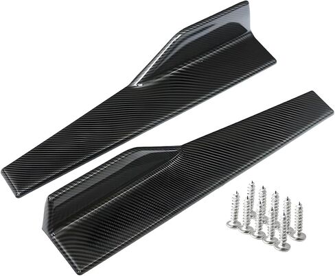 2pcs التنانير الجانبية العالمية ، الخلفية الصدفة الجانبية الشفاهية تنورة حامي ناشر المفسدين تجسس الألياف الكربون الجانبية الجانبية الزخرفة الخارجية مجموعة anti-scratch (أسود) in Kuwait