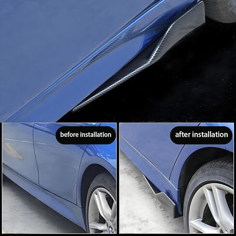 2pcs التنانير الجانبية العالمية ، الخلفية الصدفة الجانبية الشفاهية تنورة حامي ناشر المفسدين تجسس الألياف الكربون الجانبية الجانبية الزخرفة الخارجية مجموعة anti-scratch (أسود) in Kuwait