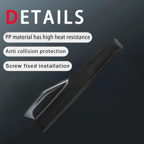 2pcs التنانير الجانبية العالمية ، الخلفية الصدفة الجانبية الشفاهية تنورة حامي ناشر المفسدين تجسس الألياف الكربون الجانبية الجانبية الزخرفة الخارجية مجموعة anti-scratch (أسود) in Kuwait