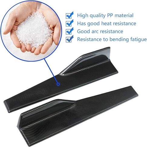 2pcs التنانير الجانبية العالمية ، الخلفية الصدفة الجانبية الشفاهية تنورة حامي ناشر المفسدين تجسس الألياف الكربون الجانبية الجانبية الزخرفة الخارجية مجموعة anti-scratch (أسود) in Kuwait