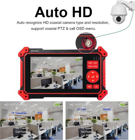 جهاز اختبار الكاميرا CCTV يدعم 8 ميجابكسل TVI CVI AHD CVBS جهاز اختبار الكاميرا 4.3 بوصة شاشة RS485 PTZ التحكم في الصوت اختبار مخرج طاقة 12 فولت in Kuwait