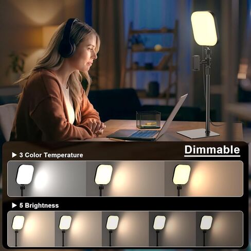 Video Conference Lighting, 180 LED Webcam Light with Phone Holder for Video Recording, Zoom Light for Laptop Computer, Video Light for for Online Meeting, Video Calls, Live Streaming, Broadcasting in Kuwait