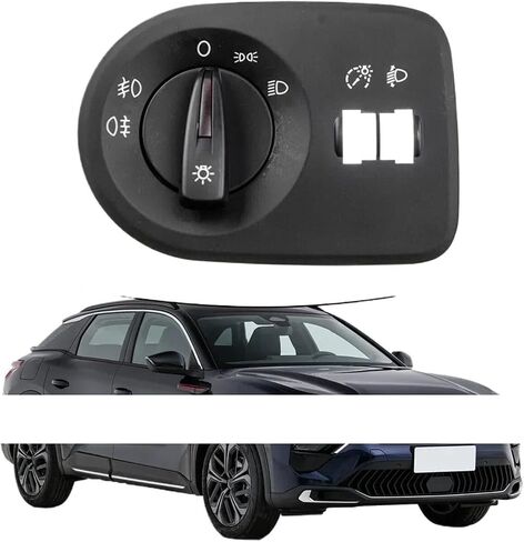 مفتاح ضوء السيارة 1PC مفتاح المصباح الأمامي مع ضوء الضباب ملاءمة للمقعد Ibiza 2009-2015 Black ABS Meadlight Switch 6J1941531AL Universal in Saudi Arabia