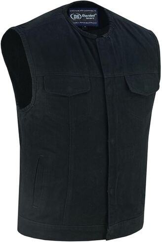 Daniel Smart Biker Vest for Men Unique Raw biker vest Without Collar Design with concealment inside in Saudi Arabia