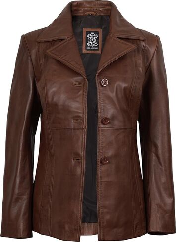Blingsoul Leather Blazer Jacket Women - Leather Car Coats For Women in Saudi Arabia