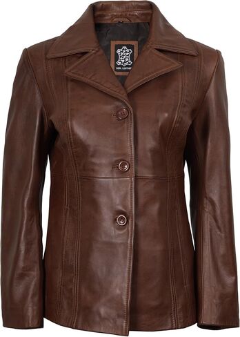 Blingsoul Leather Blazer Jacket Women - Leather Car Coats For Women in Saudi Arabia