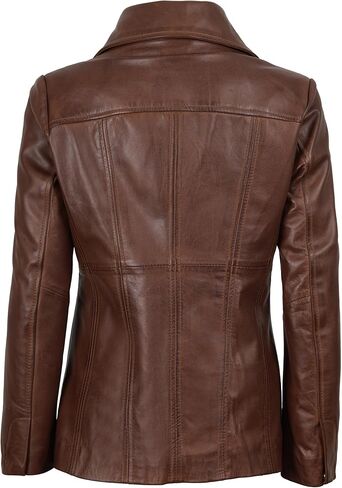 Blingsoul Leather Blazer Jacket Women - Leather Car Coats For Women in Saudi Arabia