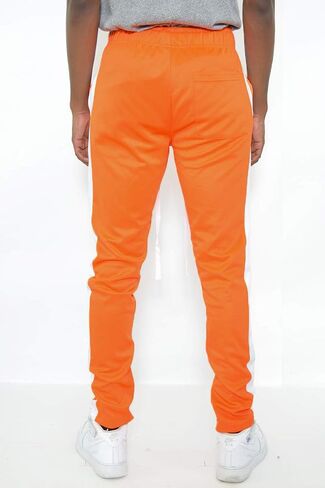Weiv Solid Single Stripe Track Pant Jogger Athletic Pants with Ankle Zipper in Kuwait
