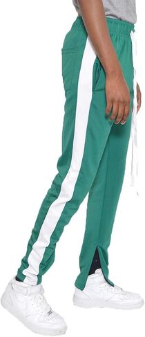Weiv Solid Single Stripe Track Pant Jogger Athletic Pants with Ankle Zipper in Kuwait