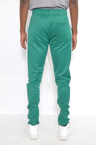 Weiv Solid Single Stripe Track Pant Jogger Athletic Pants with Ankle Zipper in Kuwait