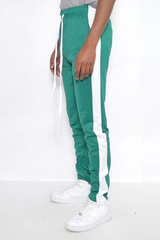 Weiv Solid Single Stripe Track Pant Jogger Athletic Pants with Ankle Zipper in Kuwait