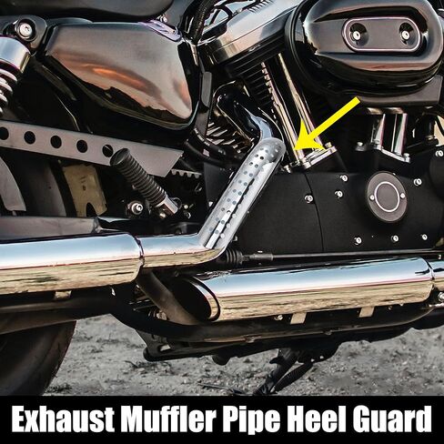Motoforti 1Set Universal Motorcycle Exhaust Heat Shield Pipe Shield Exhaust Guard Muffler Protector for Harley Curvedwith Holes Silver Tone in Kuwait