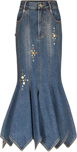 AREA Crystal Button Studded Handkerchief Skirt in Saudi Arabia