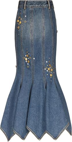 AREA Crystal Button Studded Handkerchief Skirt in Saudi Arabia