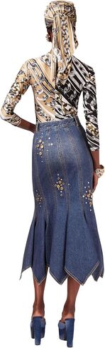 AREA Crystal Button Studded Handkerchief Skirt in Saudi Arabia