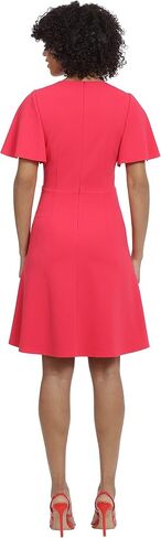 Maggy London Women's V-Neck Twist Waist Detail Crepe Dress, Black in Saudi Arabia