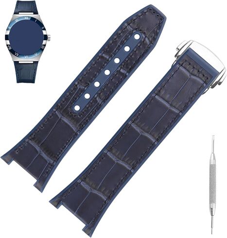 Leather 24mm*14mm Watch Bands Compatible Fit for Omega Constellation Automatic Dial Leather Replacement Strap Wirstband for Men and Women Bracelet Watch accessories in Saudi Arabia