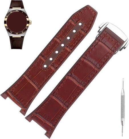 Leather 24mm*14mm Watch Bands Compatible Fit for Omega Constellation Automatic Dial Leather Replacement Strap Wirstband for Men and Women Bracelet Watch accessories in Saudi Arabia