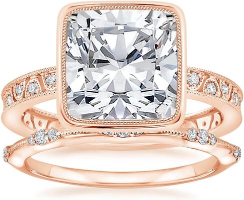 مجموعة خاتم الزفاف الماس Moissanite ، 3 خاتم خطوبة وسادة ، فرقة زفاف ، حلقات الوعد/الذكرى السنوية in Saudi Arabia