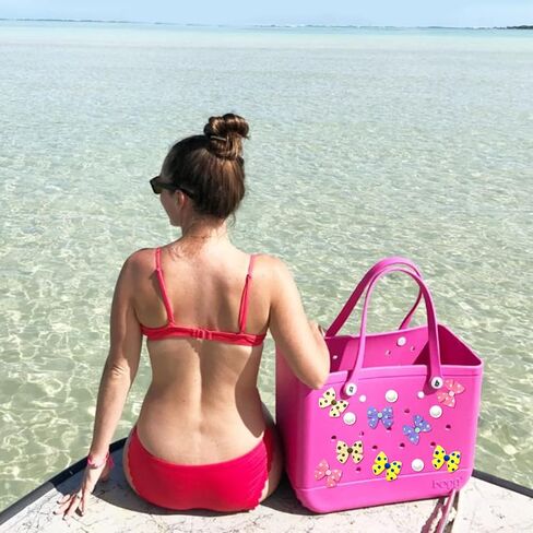 12 PCS Bow Charms Set for Bogg Bag – 5 Colorful Fabric Bows & 7 Resin Pearls, Cute Decorative Insert Accessories for Girls Rubber Beach Bags (Fits Various Sizes & Brands) in Kuwait