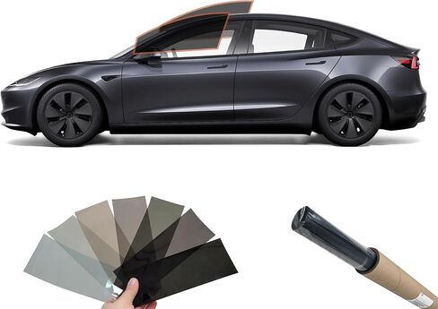 DIY MOTOSHIELD PRO 2MIL PREMIM PROCENT PRECUT NANO WINDOW TINT TINT KIT FOR (2024-2025) Tesla Model 3 (Driver/Prastenger 25 ٪) in Kuwait