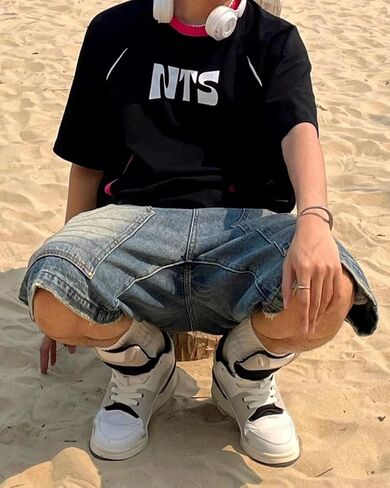 Long Baggy Jean Shorts Jorts Baggy Short Jeans Y2K Jorts Short Jeans with Pockets Trendy Baggy Summer Jorts in Saudi Arabia