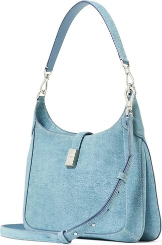 Kate Spade New York Deco Denim Suede Hobo ، Blue Multi in Kuwait