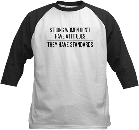 CafePress Strong Women Quote Baseball Jersey Kids Cotton Baseball Jersey, 3/4 Raglan Sleeve Shirt in Kuwait