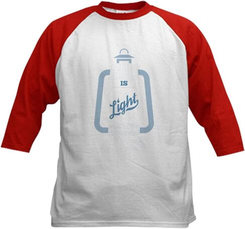 Cafepress 1 يوحنا 1: 5 الله خفيف يسوع كروس البيسبول جيرسي كوتون بيسبول جيرسي ، 3/4 قميص راجلان. in Kuwait