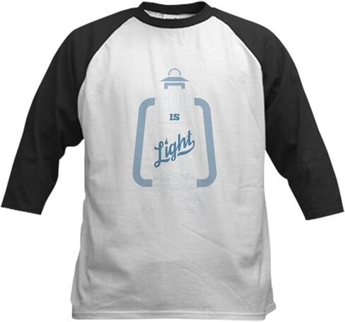 Cafepress 1 يوحنا 1: 5 الله خفيف يسوع كروس البيسبول جيرسي كوتون بيسبول جيرسي ، 3/4 قميص راجلان. in Kuwait