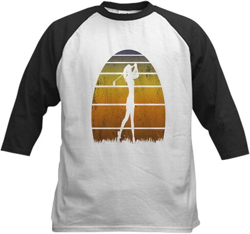 Cafepress Retro Women Golf Golf Fan Baseball Jersey Kids Cotton Baseball Jersey ، 3/4 Raglan Sleeve Shirt in Saudi Arabia