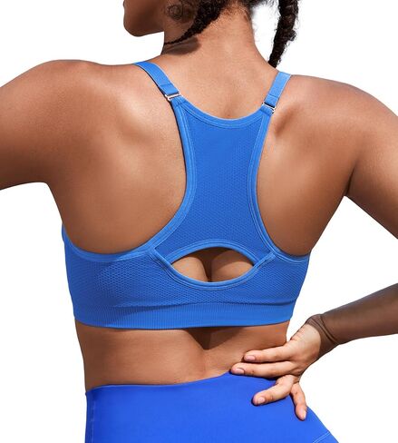 صدرية Racerback Sports للنساء مع اللاسلكي - دعم الضوء القابل للتعديل حمالات رياضية مبطنة لليوغا التمرين in Kuwait