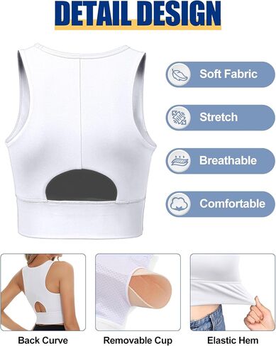 nine bull Sports Bras for Women High Impact Sports Bra - Removable Padded Yoga Racerback Bra Workout Crop Tops in Kuwait