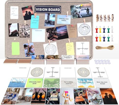 Vision board kit for Wall,Vision boards for adults,Vision board supplies,Dream Board-23.62''x11.8''x0.78''-All required small accessories to Visualize The Life of Your Dreams in Saudi Arabia