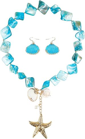 Natural Seashell Collar Necklaces and Earrings Jewelry Set for Women in Kuwait