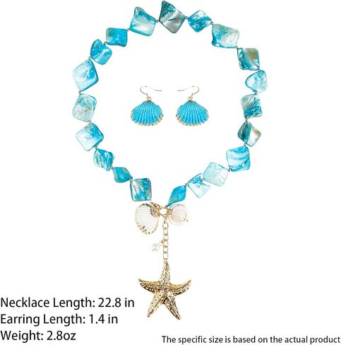 Natural Seashell Collar Necklaces and Earrings Jewelry Set for Women in Kuwait