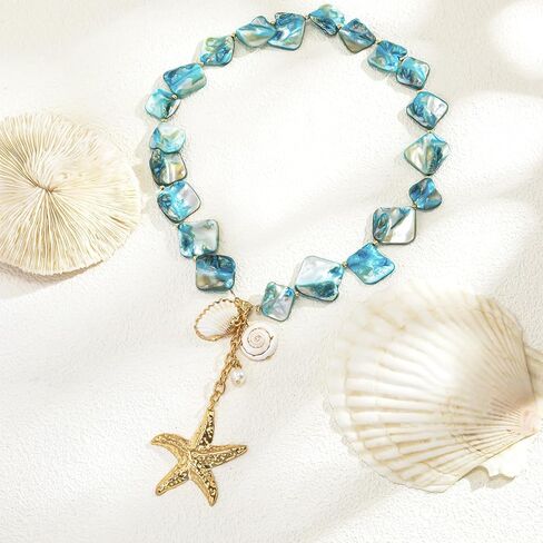 Natural Seashell Collar Necklaces and Earrings Jewelry Set for Women in Kuwait