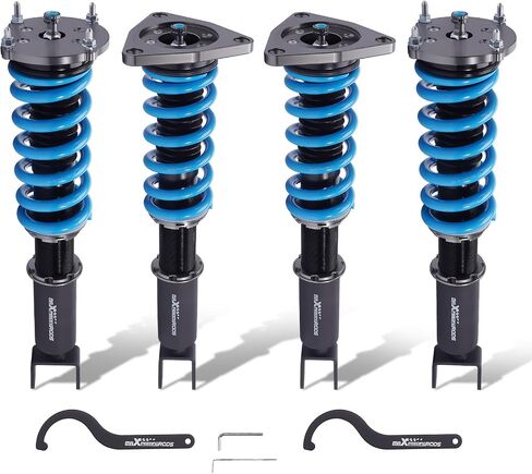 MaxPeedingrods Coilover لـ Audi A8 Quattro 2004-2010 ، 24 مستويات مجموعة تعليقات قابلة للتعديل قابلة للتعديل ، دعامات امتصاص الصدمات القابلة للتعديل في الارتفاع ، T6 ترقية مجموعات الأزرق الأزرق in Kuwait