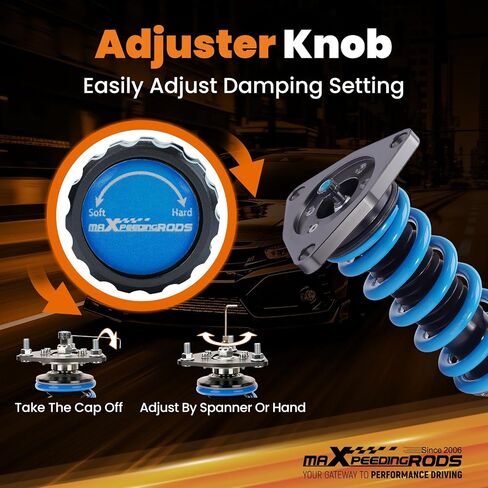 MaxPeedingrods Coilover لـ Audi A8 Quattro 2004-2010 ، 24 مستويات مجموعة تعليقات قابلة للتعديل قابلة للتعديل ، دعامات امتصاص الصدمات القابلة للتعديل في الارتفاع ، T6 ترقية مجموعات الأزرق الأزرق in Kuwait